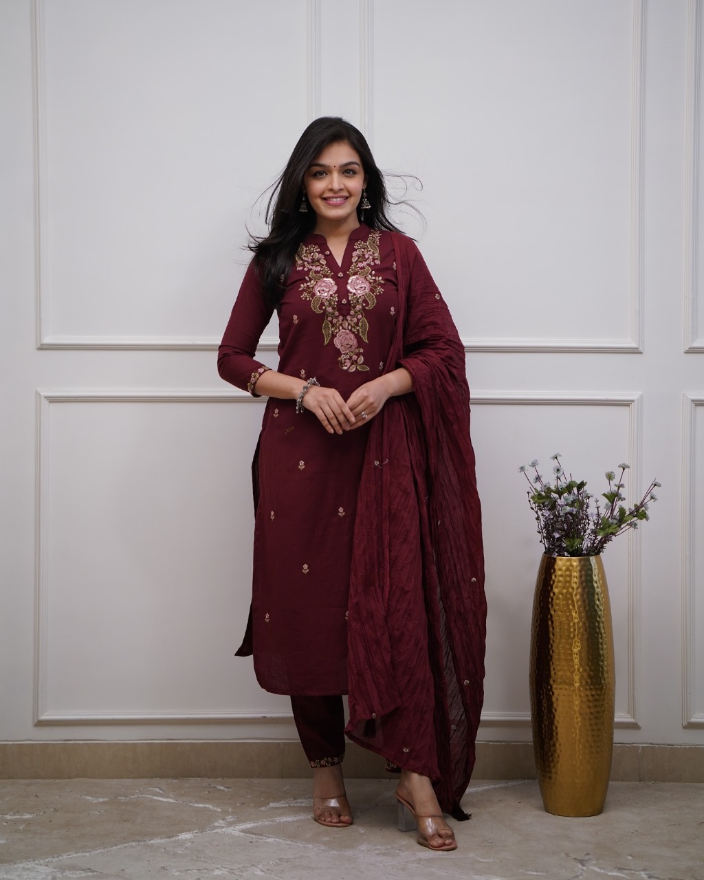 Trivona Women’s Premium Suit Set | Kurta Pant Dupatta Set | Stylish Ethnic Wear Set for Women